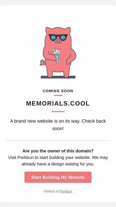 Screenshot of memorials.cool
