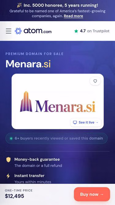 Screenshot of menara.si