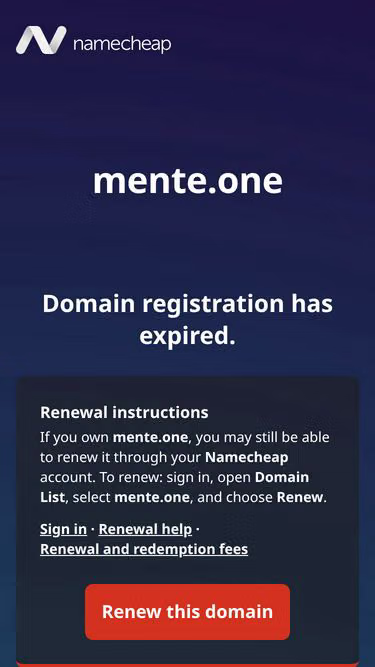 Screenshot of mente.one