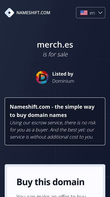 Screenshot of merch.es