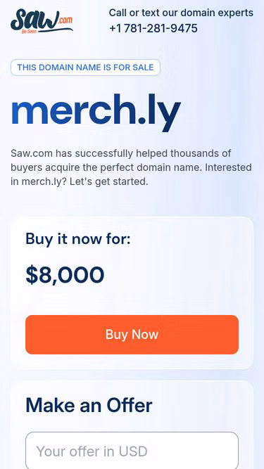 Screenshot of merch.ly