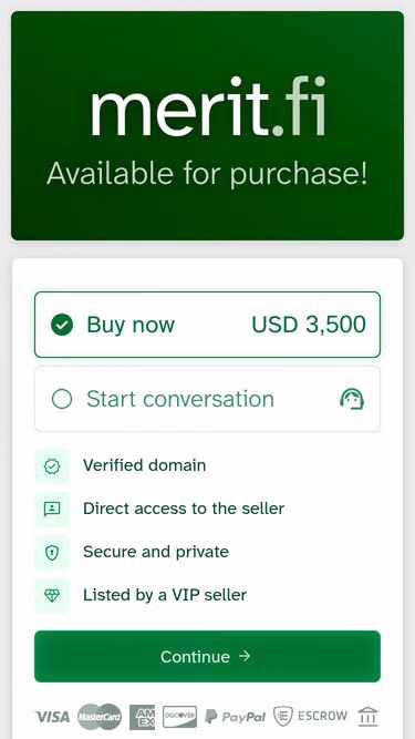 Screenshot of merit.fi
