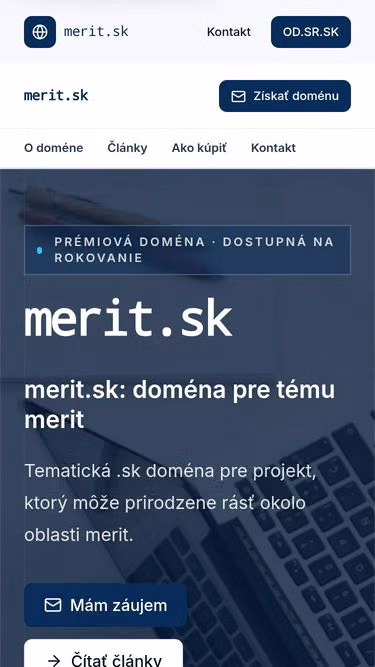 Screenshot of merit.sk
