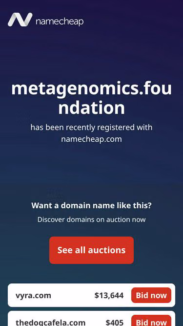Screenshot of metagenomics.foundation