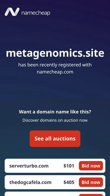 Screenshot of metagenomics.site