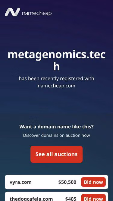 Screenshot of metagenomics.tech