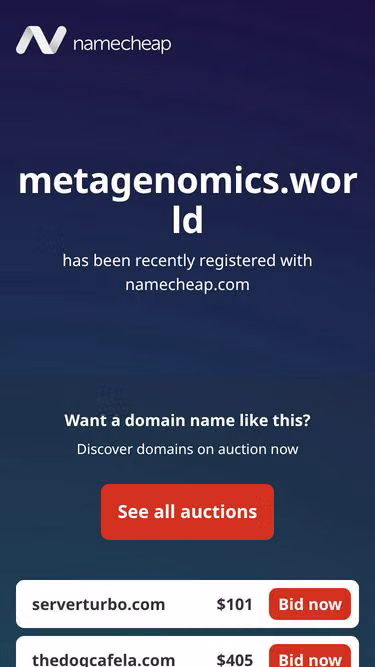 Screenshot of metagenomics.world