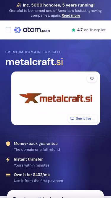 Screenshot of metalcraft.si