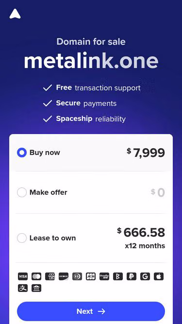 Screenshot of metalink.one