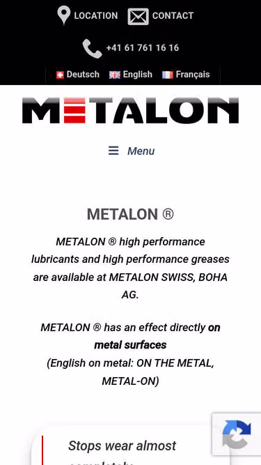Screenshot of metalon.ch