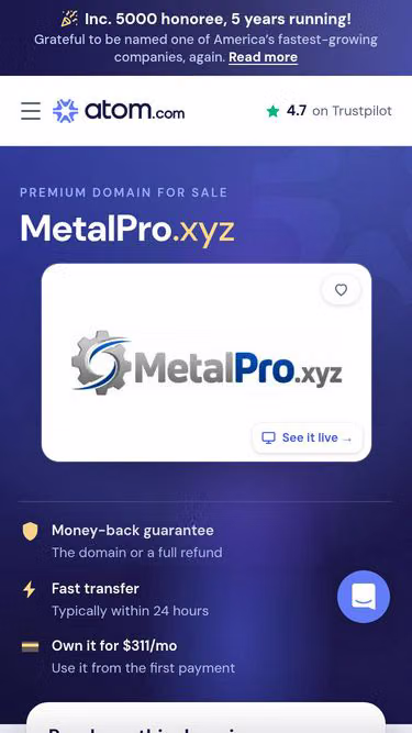 Screenshot of metalpro.xyz