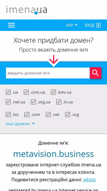 Screenshot of metavision.business
