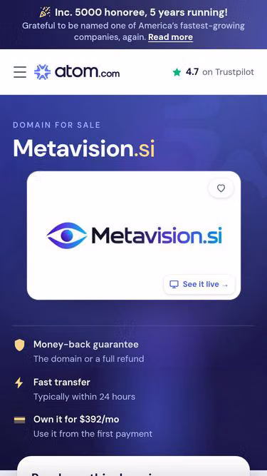 Screenshot of metavision.si