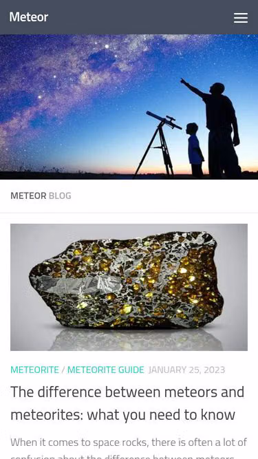 Screenshot of meteor.co.nz