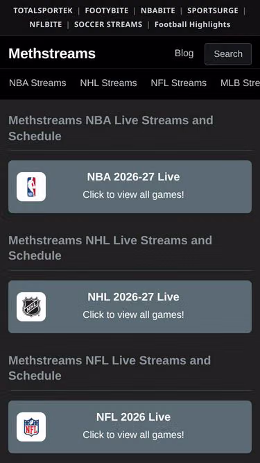 Screenshot of methstreams.vg