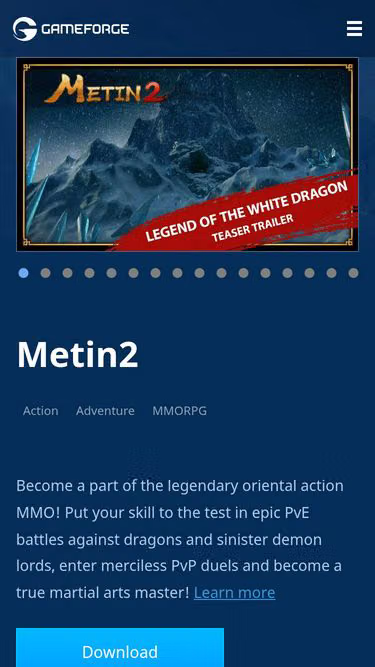 Screenshot of metin2.co.uk