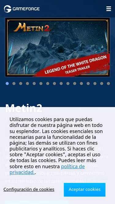 Screenshot of metin2.com.mx