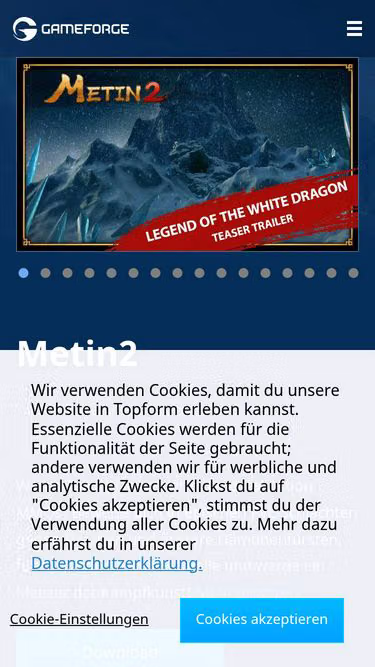 Screenshot of metin2.de