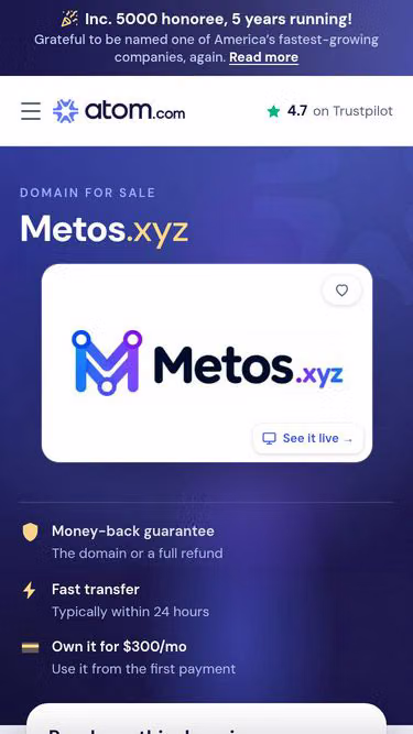 Screenshot of metos.xyz