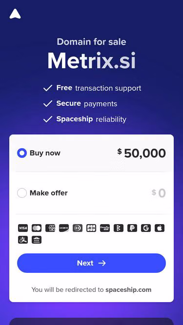 Screenshot of metrix.si