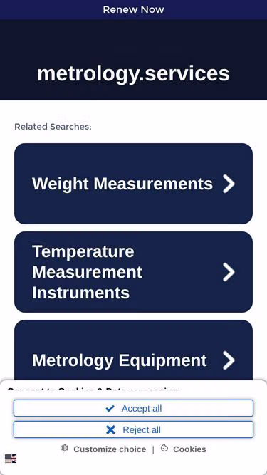 Screenshot of metrology.services