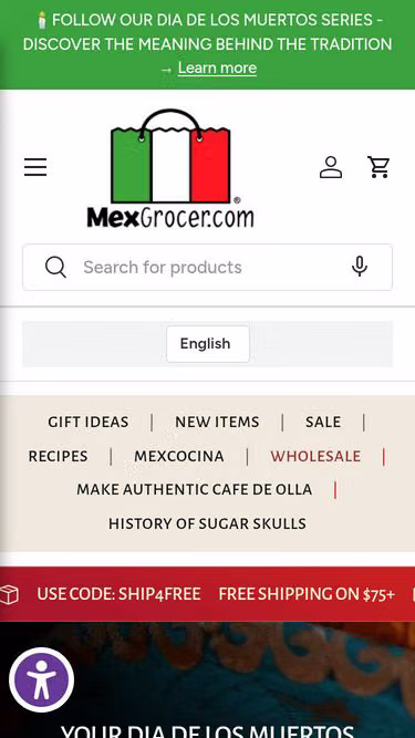 Screenshot of mexgrocer.co