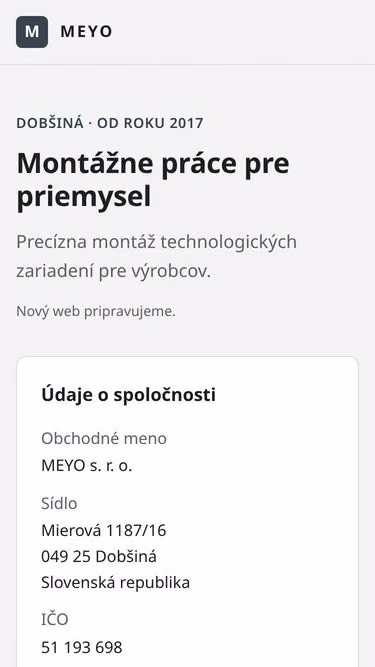 Screenshot of meyo.sk
