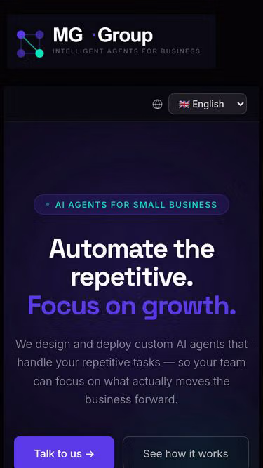 Screenshot of mg-group.tech