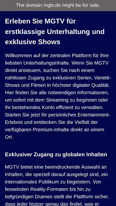 Screenshot of mgtv.de