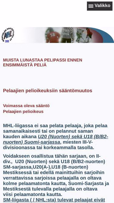Screenshot of mhl.fi