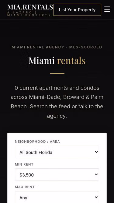 Screenshot of mia.rentals