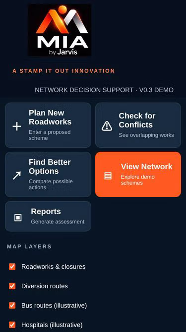 Screenshot of mia.report