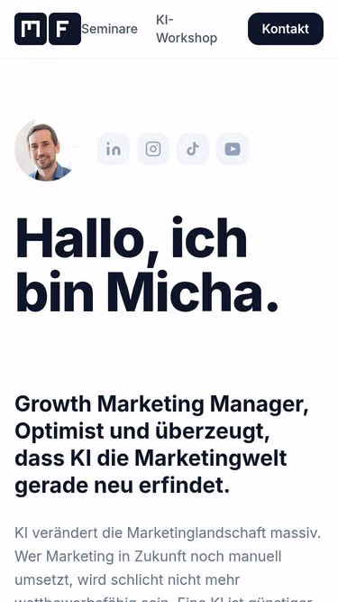 Screenshot of micha.marketing