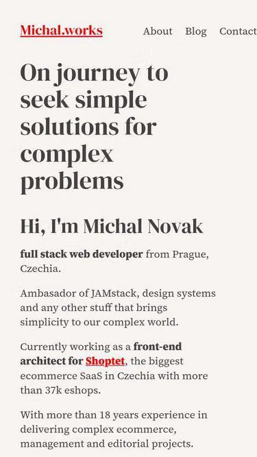 Screenshot of michal.works