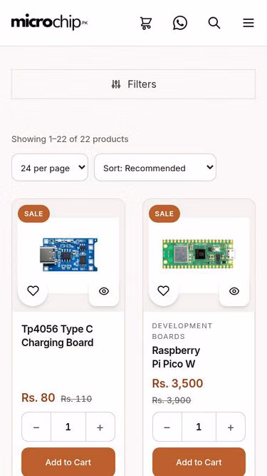Screenshot of microchip.pk