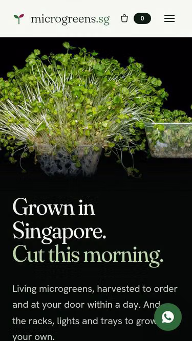 Screenshot of microgreens.sg
