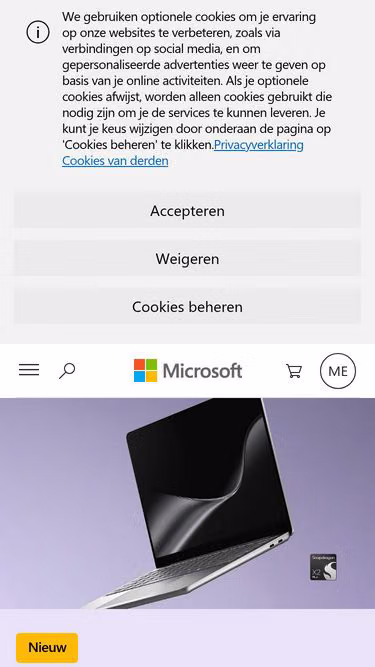 Screenshot of microsoft.nl