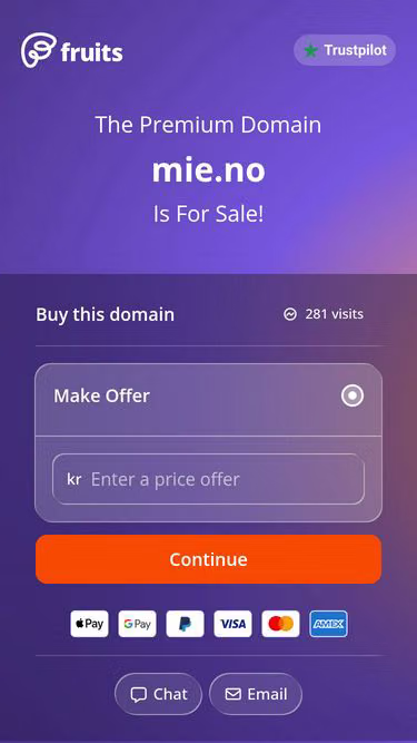 Screenshot of mie.no