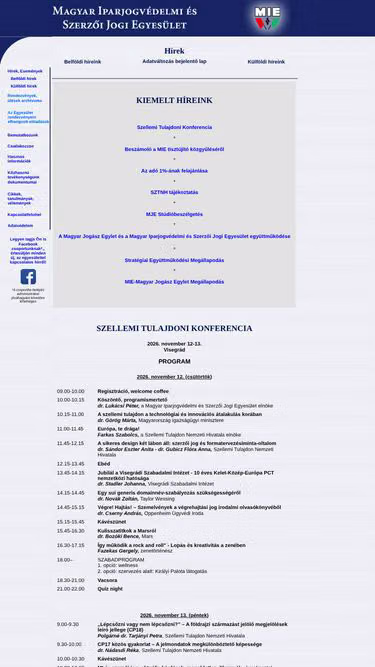 Screenshot of mie.org.hu