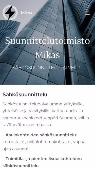 Screenshot of mikas.fi