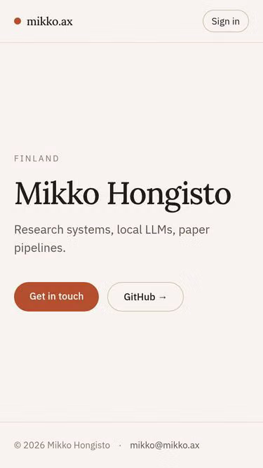 Screenshot of mikko.ax