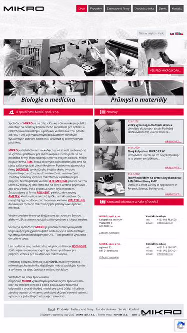 Screenshot of mikro.cz