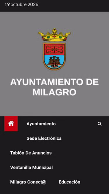 Screenshot of milagro.es