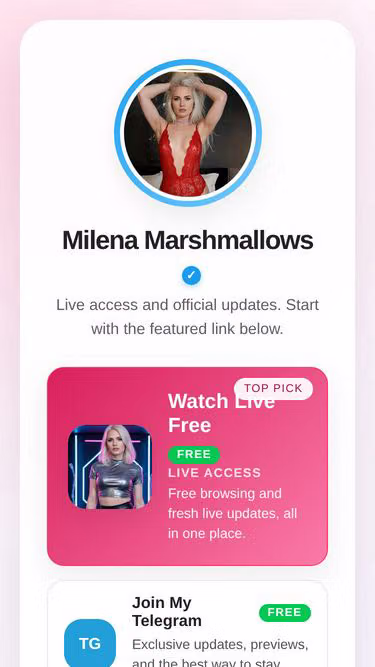 Screenshot of milena.live