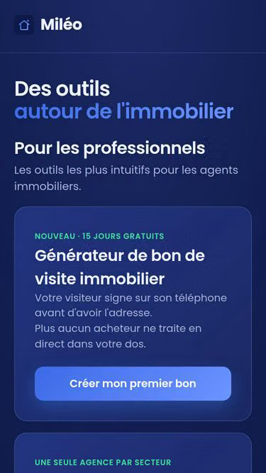 Screenshot of mileo.immo