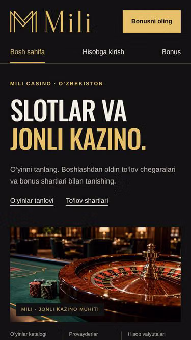 Screenshot of mili.casino