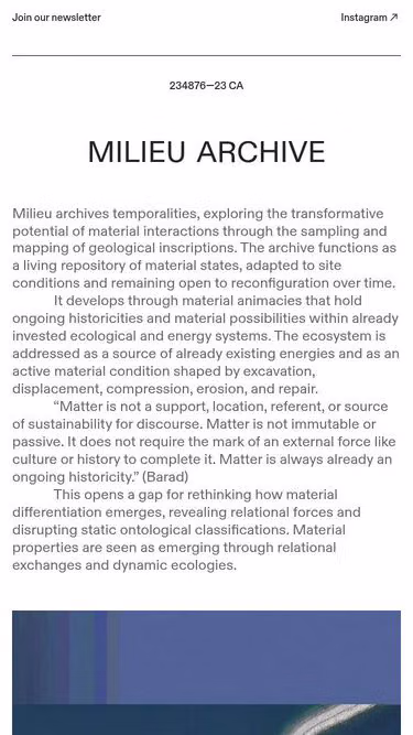 Screenshot of milieu.studio