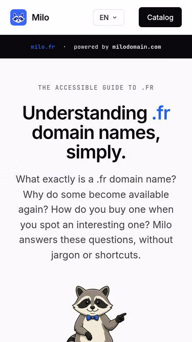 Screenshot of milo.fr