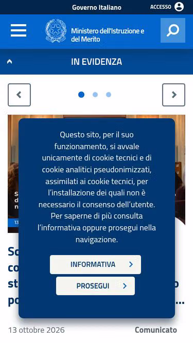 Screenshot of mim.gov.it