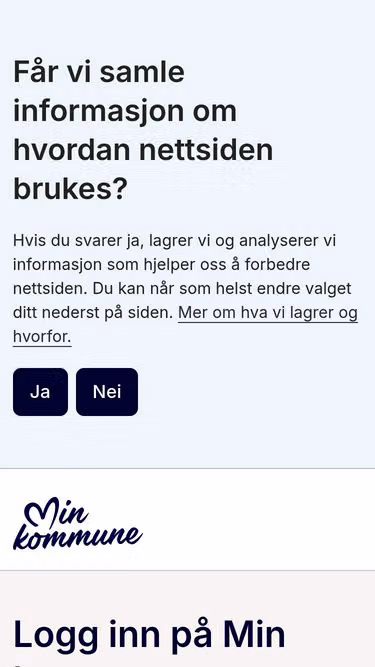 Screenshot of min.kommune.no